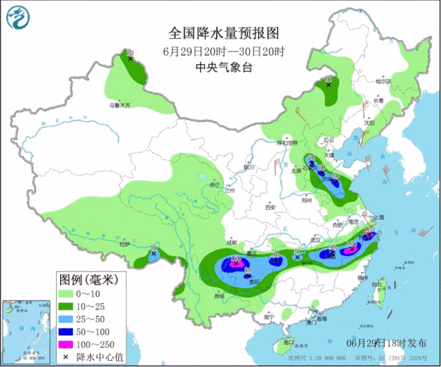 ▲圖為近30天全國降水實況圖。來源：中央氣象臺
