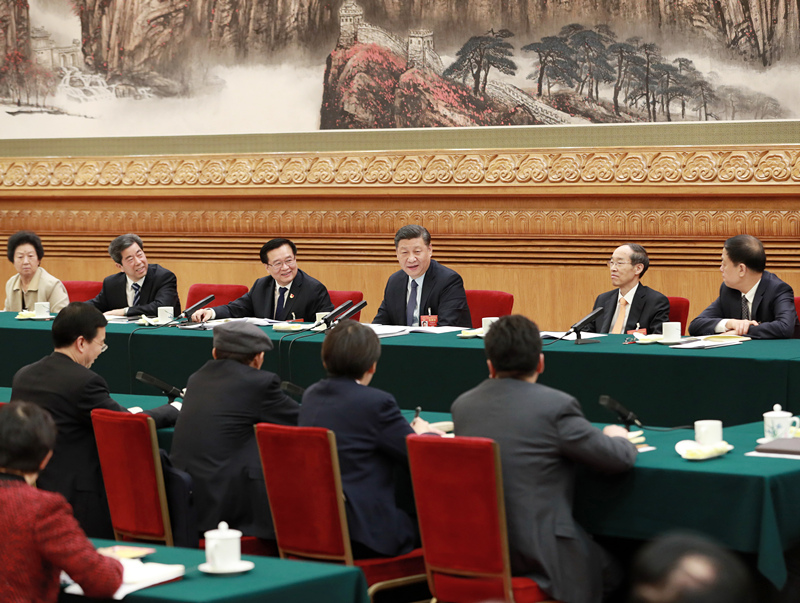 2019年3月8日，習近平總書記參加十三屆全國人大二次會議河南代表團的審議。